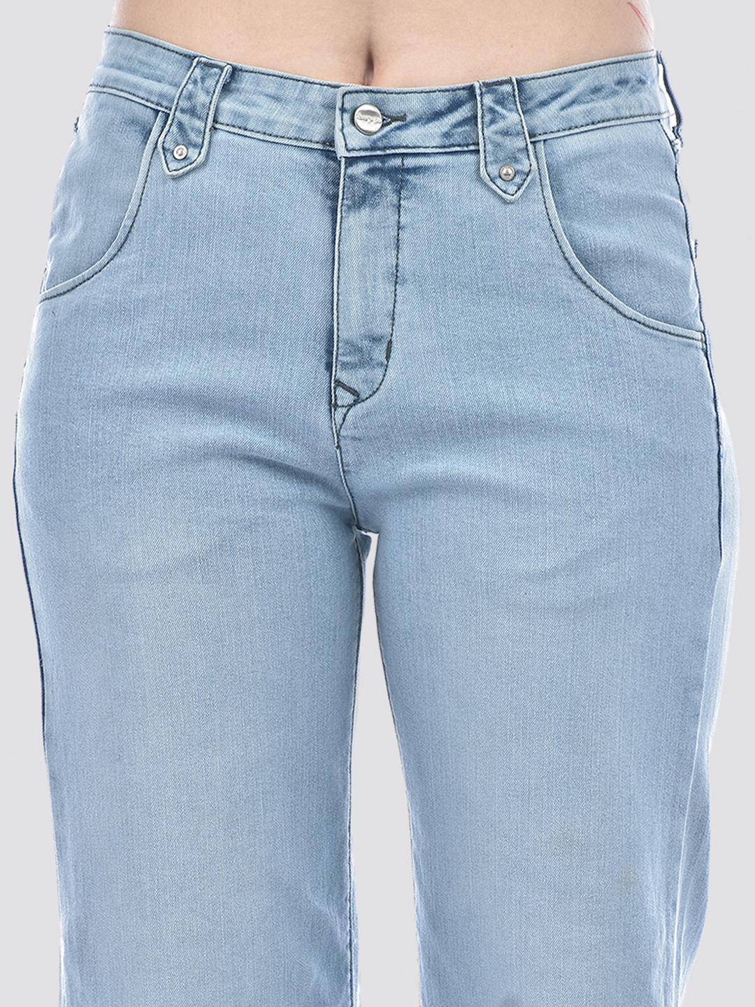 Numero Uno Women Washed Blue Wide Leg Sustainable Jeans